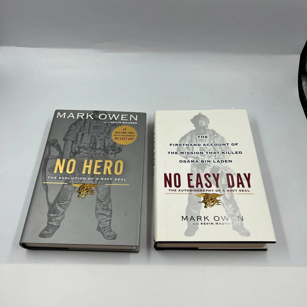 Owen, Mark 2 Hardcover Dust Jacket Book Lot No‎ Easy Day & No Hero Excellent